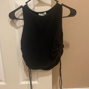black/crop top